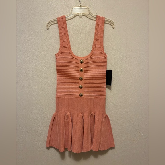 Retrofete Pink Button-Front Mini Dress - Picture 4 of 8